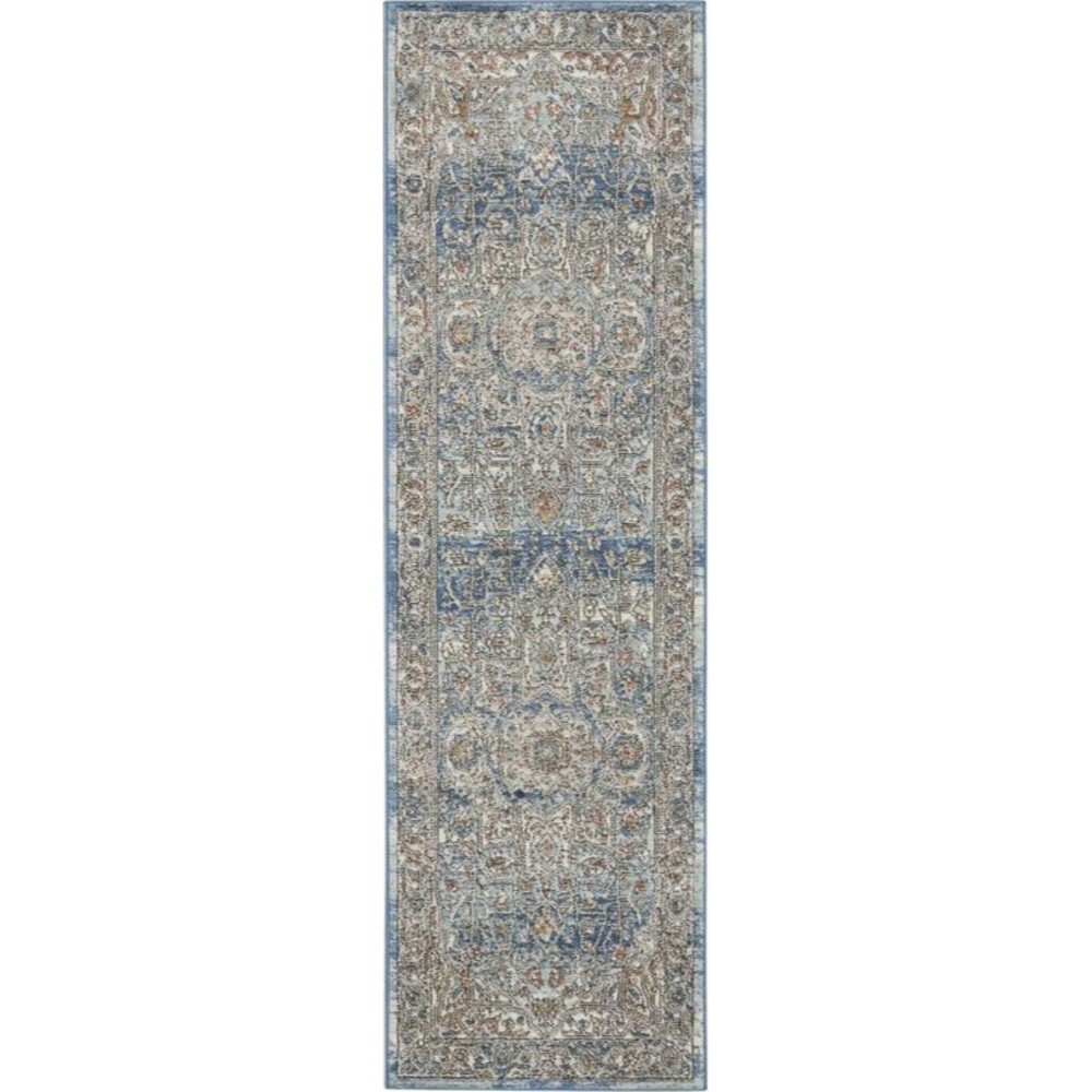 Nourison Home - Quarry Ivory Blue Runner Rug - QUA11 Brand New
